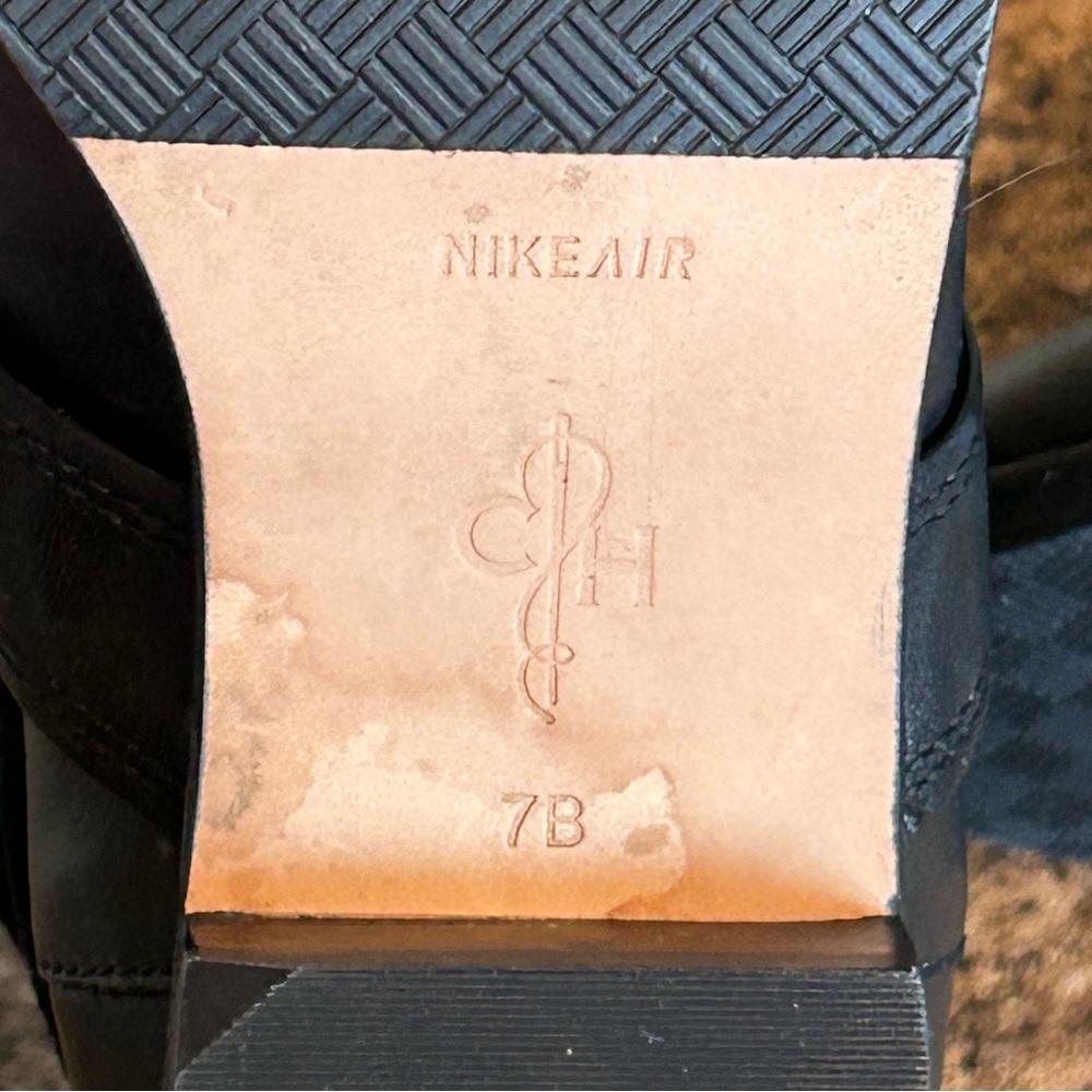 Cole Haan Whitley NikeAir Black Leather Pull-on Knee High Riding Boots Size 7 - Picture 8 of 16